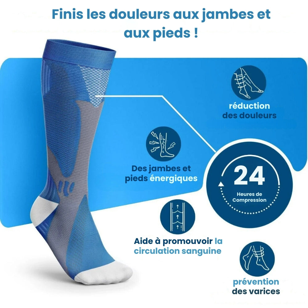 Chaussettes de compression (2 paires + 1 offerte)