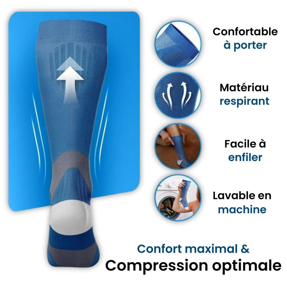 Chaussettes de compression (2 paires + 1 offerte)