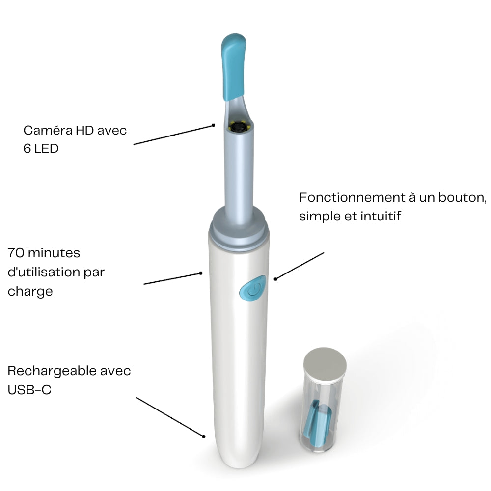 EarPro™ - Nettoyeur d'oreilles ergonomique avec caméra HD